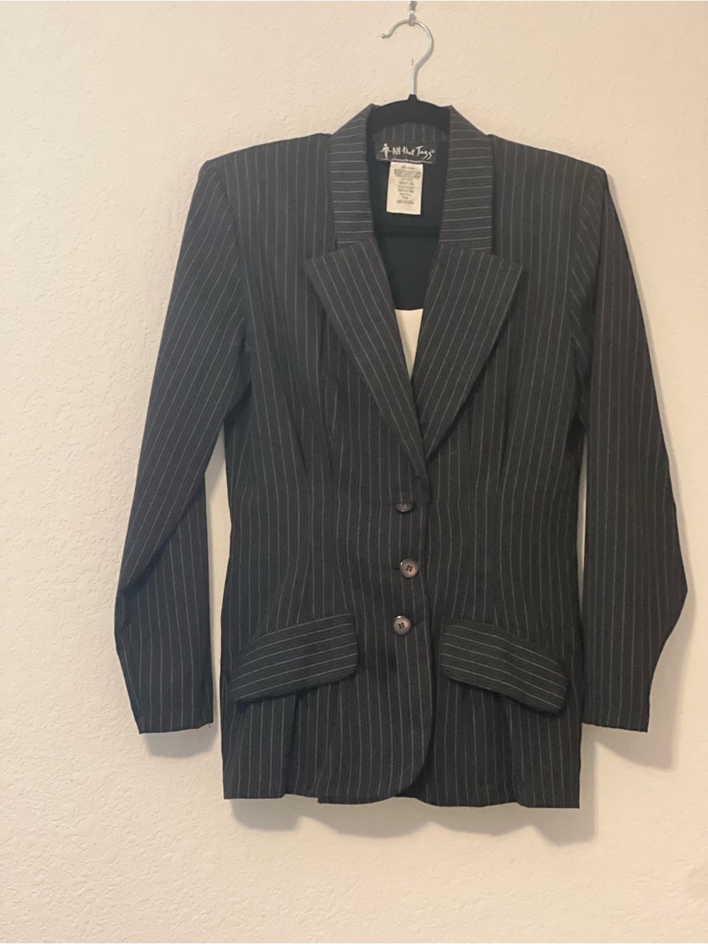 All That Jazz Black Pinstripe Women's Blazer